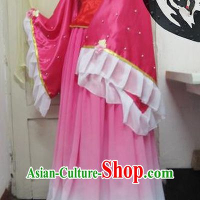 Chinese Traditional Cosplay Costume Ancient Peri Pink Hanfu Dress for Women