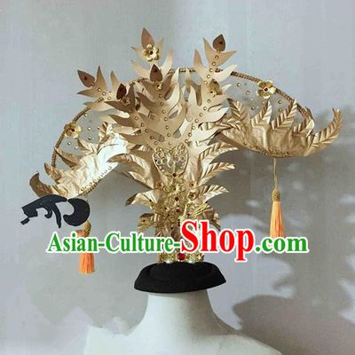 Chinese Traditional Hanfu Golden Phoenix Coronet Princess Hair Accessories Ancient Imperial Consort Hairpins for Women