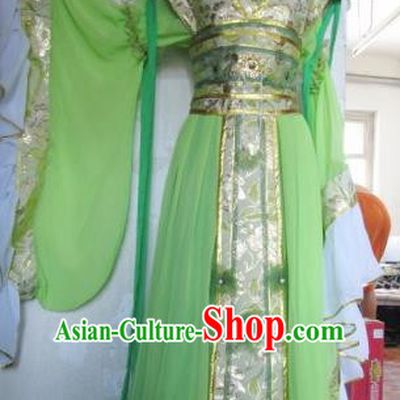 Chinese Traditional Cosplay Peri Princess Costume Ancient Imperial Consort Green Hanfu Dress for Women