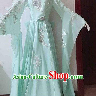 Traditional Chinese Modern Fancywork Costume Halloween Green Veil Full Dress for Women