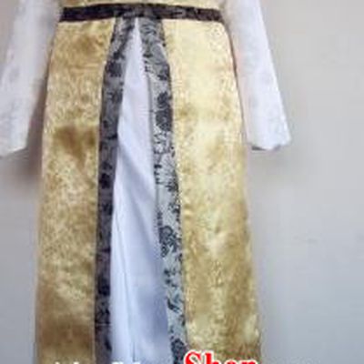 Chinese Traditional Cosplay Nobility Childe Costume Ancient Swordsman Golden Hanfu Clothing for Men