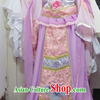 Chinese Traditional Cosplay Princess Wedding Costume Ancient Peri Purple Hanfu Dress for Women