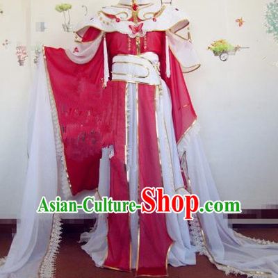 Chinese Traditional Cosplay Princess Red Costume Ancient Swordswoman Palace Lady Hanfu Dress for Women