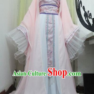 Chinese Traditional Tang Dynasty Princess Costume Ancient Peri Pink Hanfu Dress for Women