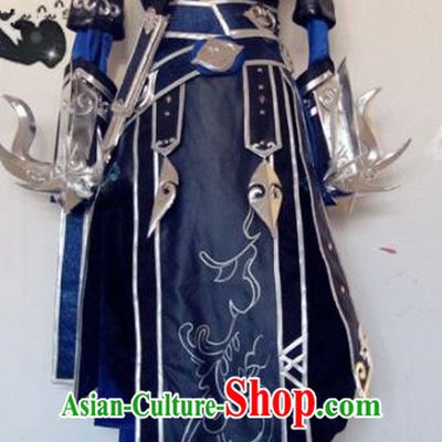 Chinese Traditional Cosplay Female General Navy Costume Ancient Swordswoman Hanfu Dress for Women