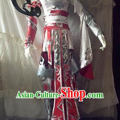 Chinese Traditional Cosplay Swordswoman Armour Costume Ancient Female General Hanfu Dress for Women
