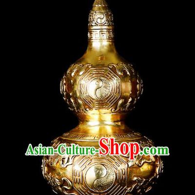 Chinese Traditional Feng Shui Calabash Items Taoism Bagua Brass Cucurbit Decoration