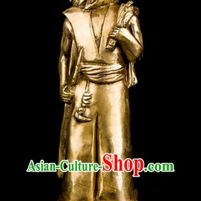 Chinese Traditional Feng Shui Items Bagua Decoration Yan Emperor Bronze Statue