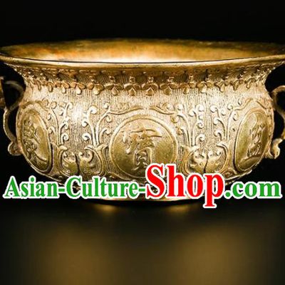 Chinese Traditional Feng Shui Items Buddhism Brass Bowl Decoration