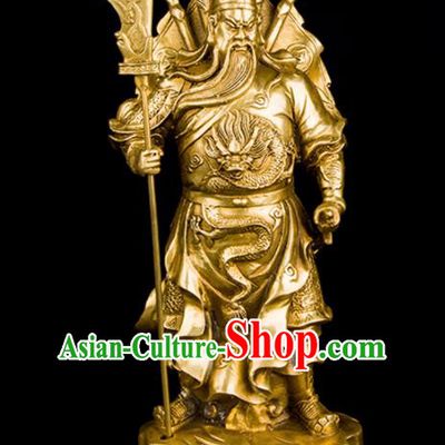 Chinese Traditional Feng Shui Items Bagua Decoration Guan Yu Bronze Statue