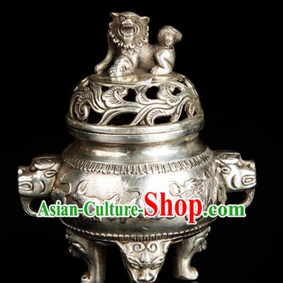 Chinese Traditional Taoism Bagua Cupronickel Incense Burner Feng Shui Items Censer Decoration