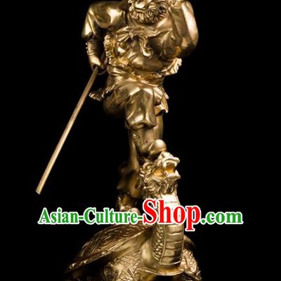 Chinese Traditional Feng Shui Items Taoism Bagua Brass Monkey King Decoration