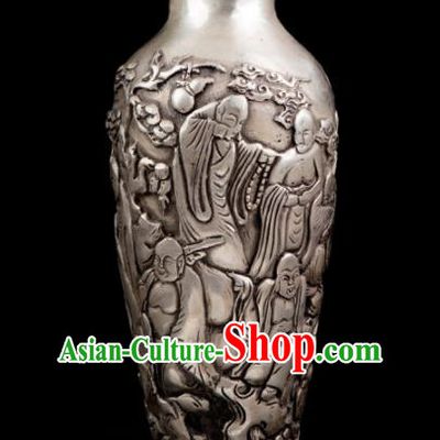 Chinese Traditional Feng Shui Items Taoism Bagua Cupronickel Vase Decoration