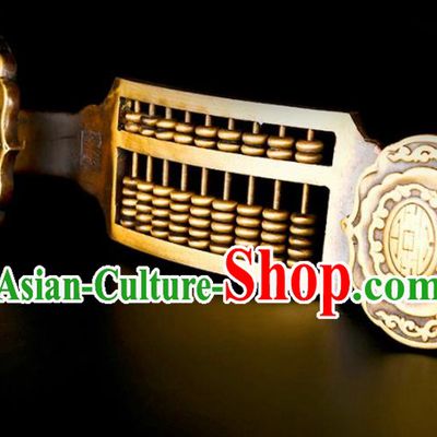Chinese Traditional Feng Shui Items Taoism Bagua Brass Lucky Abacus Decoration