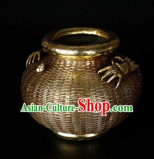 Chinese Traditional Feng Shui Items Taoism Bagua Brass Crab Creel Decoration Chinese Traditional Feng Shui Items Taoism Bagua Brass Crab Creel Decoration