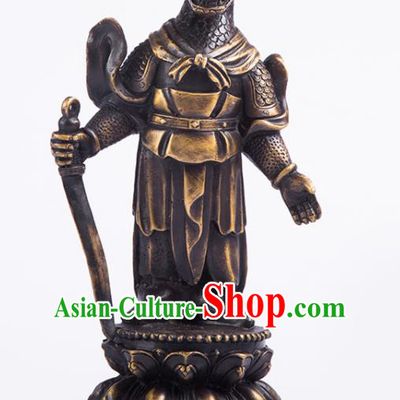 Chinese Traditional Feng Shui Items Taoism Bagua Brass Chinese Zodiac Snake Statue Decoration