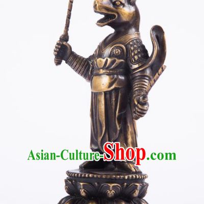 Chinese Traditional Feng Shui Items Taoism Bagua Brass Chinese Zodiac Dog Statue Decoration