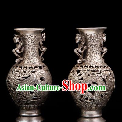 Chinese Traditional Feng Shui Items Taoism Bagua Cupronickel Vase Decoration