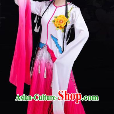 Chinese Traditional Beijing Opera Rosy Costume Classical Dance Group Dance Dress for Women
