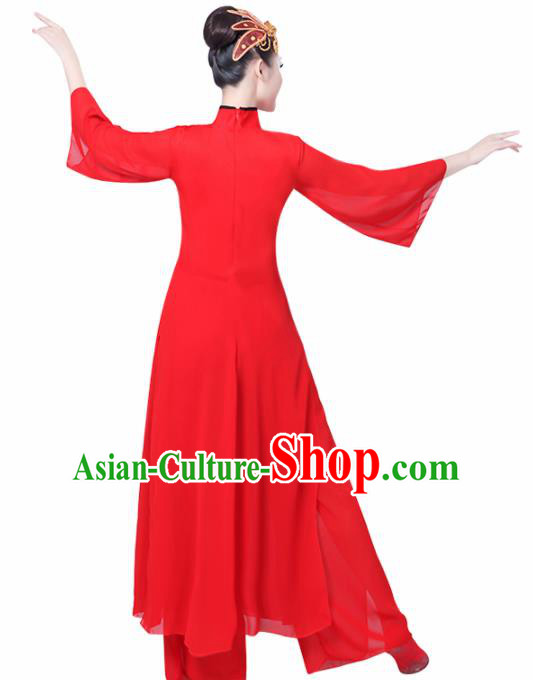 Chinese Traditional Umbrella Dance Red Costume Classical Dance Group Dance Dress for Women Chinese Traditional Umbrella Dance Red Costume Classical Dance Group Dance Dress for Women