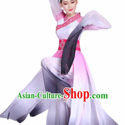 Chinese Traditional Stage Performance Costume Classical Dance Water Sleeve Pink Dress for Women