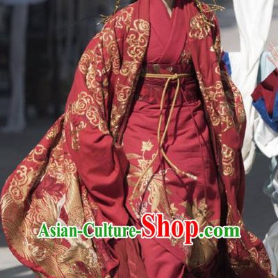 Chinese Ancient Warring States Period The Lengend of Haolan Princess Ya Wedding Historical Costume and Headpiece for Women