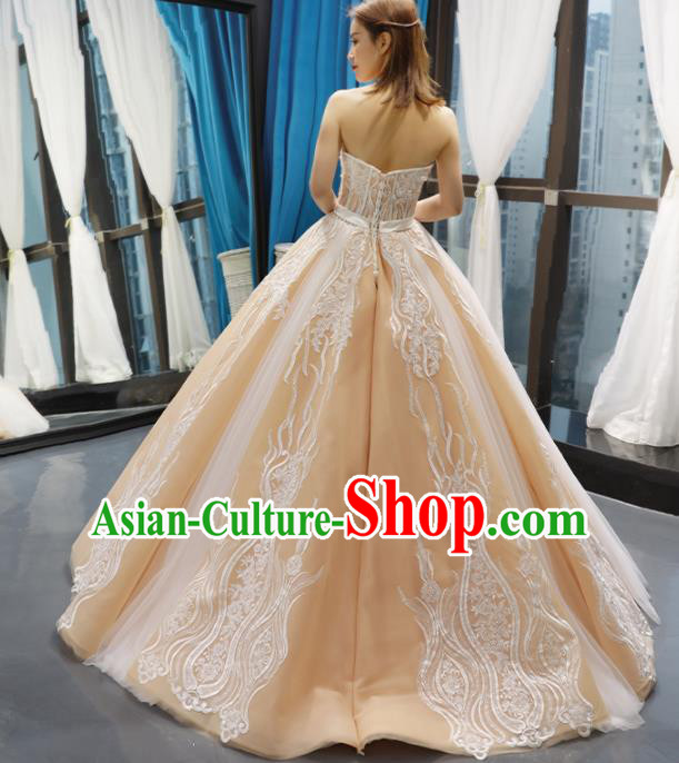 Top Grade Compere Champagne Bubble Full Dress Princess Wedding Dress Costume for Women Top Grade Compere Champagne Bubble Full Dress Princess Wedding Dress Costume for Women