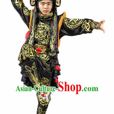 Chinese Traditional Sichuan Opera Black Costume Face Changing Clothing Complete Set for Men