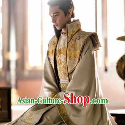 Traditional Chinese Ancient Drama Royal Highness Embroidered Costume Tang Dynasty Crown Prince Hanfu Clothing for Men