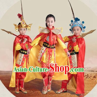 Chinese Traditional Beijing Opera Costume Stage Performance Mu Guiying Clothing for Kids