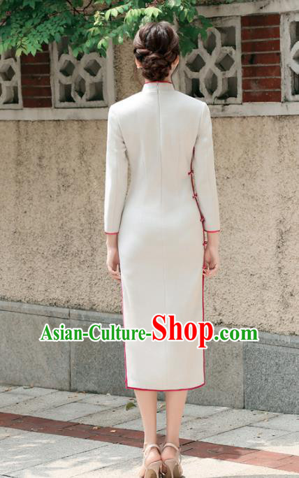 Asian Chinese Traditional Cheongsam Classical White Qipao Dress for Women Asian Chinese Traditional Cheongsam Classical White Qipao Dress for Women