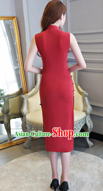 Asian Chinese Traditional Cheongsam Classical Tang Suit Red Qipao Dress for Women Asian Chinese Traditional Cheongsam Classical Tang Suit Red Qipao Dress for Women