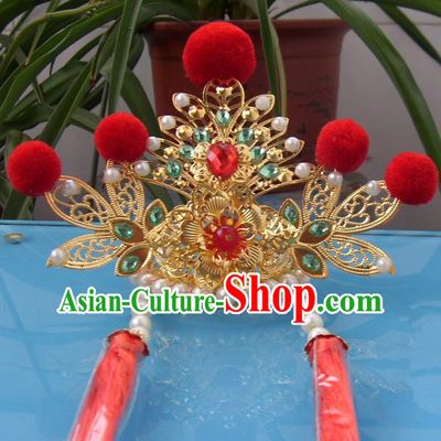 Chinese Traditional God of Wealth Hat Hair Accessories Ancient Hairdo Crown for Men