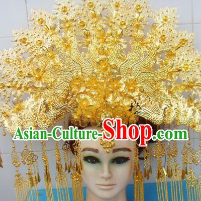Chinese Traditional Goddess Hairpins Tassel Phoenix Coronet Ancient Bride Hair Accessories for Women