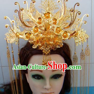 Chinese Traditional Goddess Tassel Hairpins Phoenix Coronet Ancient Bride Hair Accessories for Women