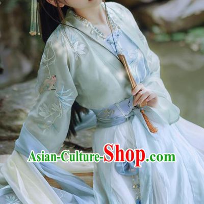 Chinese Traditional Hanfu Dress Ancient Tang Dynasty Princess Embroidered Costume for Women