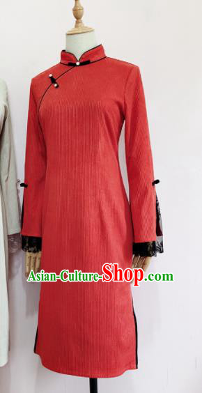 Asian Chinese Traditional Red Cheongsam Classical Tang Suit Qipao Dress for Women Asian Chinese Traditional Red Cheongsam Classical Tang Suit Qipao Dress for Women