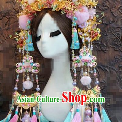Chinese Traditional Handmade Hair Accessories Ancient Queen Luxury Phoenix Coronet Headwear for Women
