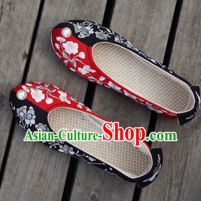 Asian Chinese Wedding Hanfu Shoes Traditional Ancient Princess Embroidered Shoes for Women