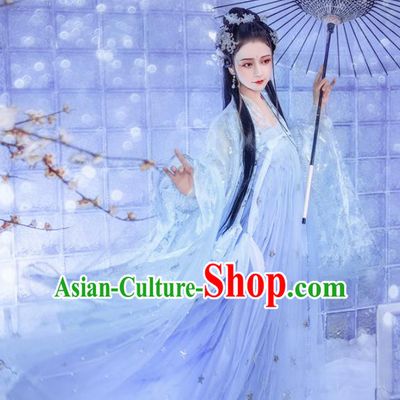 Chinese Traditional Tang Dynasty Princess Hanfu Dress Ancient Peri Costume for Women