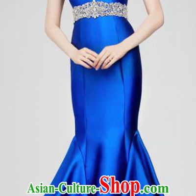 Top Grade Compere Costume Royalblue Full Dress Modern Dance Princess Wedding Dress for Women
