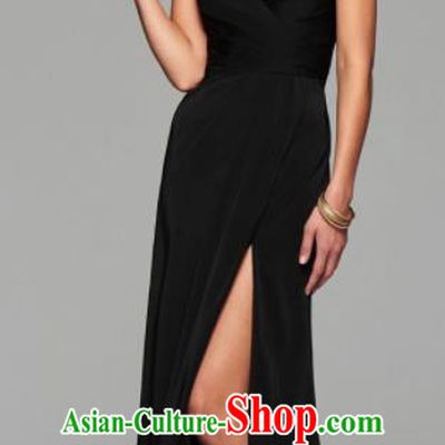 Top Grade Catwalks Black Satin Evening Dress Compere Modern Fancywork Costume for Women