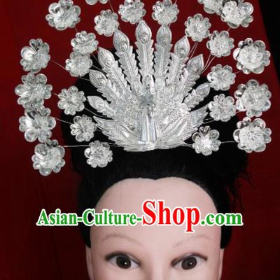 Chinese Traditional Ethnic Wedding Phoenix Coronet Hair Accessories Miao Nationality Bride Hairpins for Women