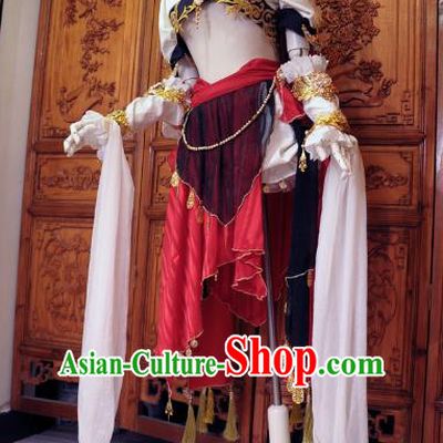 Chinese Traditional Cosplay Female Knight Costume Ancient Young Lady Swordswoman Dress for Women