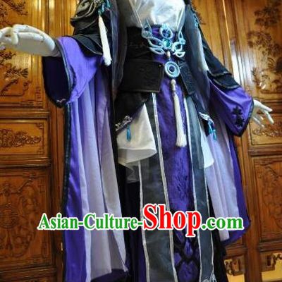 Chinese Traditional Cosplay Heroine Female Knight Costume Ancient Swordswoman Black Dress for Women