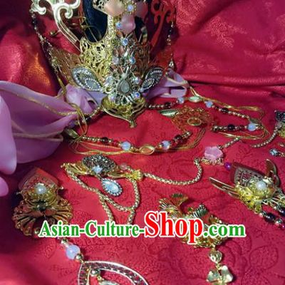 Chinese Traditional Hanfu Hair Accessories Cosplay Swordswoman Hair Crown Hairpins for Women