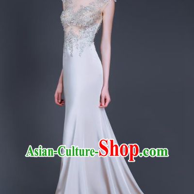 Professional Compere Full Dress Top Grade Modern Dance Costume Princess Wedding Dress for Women