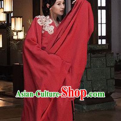 The Lengend Of Haolan Chinese Ancient Palace Lady Hanfu Dress Warring States Period Historical Costume and Headpiece for Women