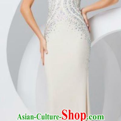 Top Grade Catwalks Diamante White Evening Dress Compere Modern Fancywork Costume for Women