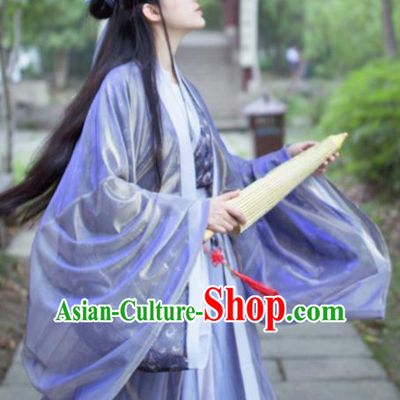 Traditional Chinese Jin Dynasty Historical Costume Ancient Nobility Lady Swordswoman Hanfu Dress for Women